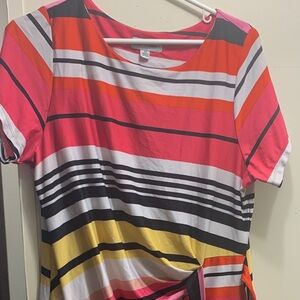 Shelby & Palmer Colorful Striped Midi Dress